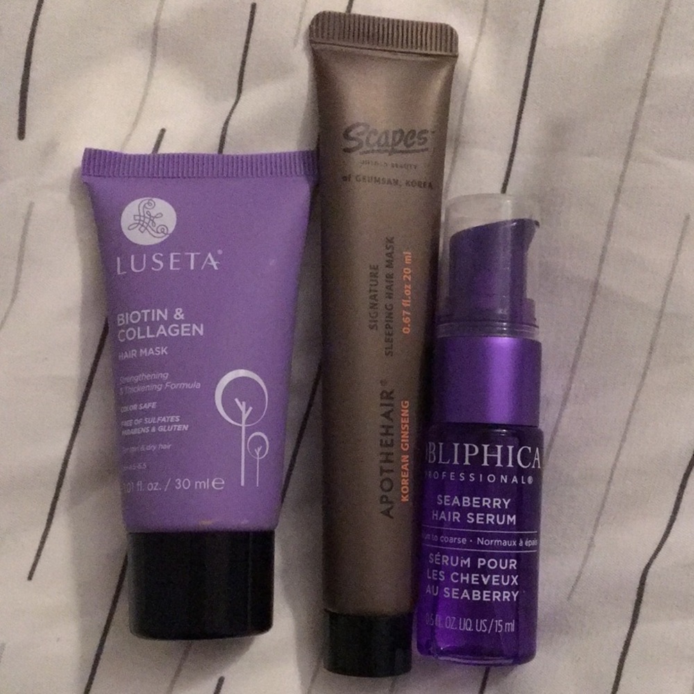 New bundle or 3 travel hair masks: Luseta Apothehair Scapes Obliphica